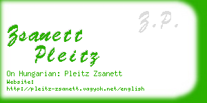 zsanett pleitz business card